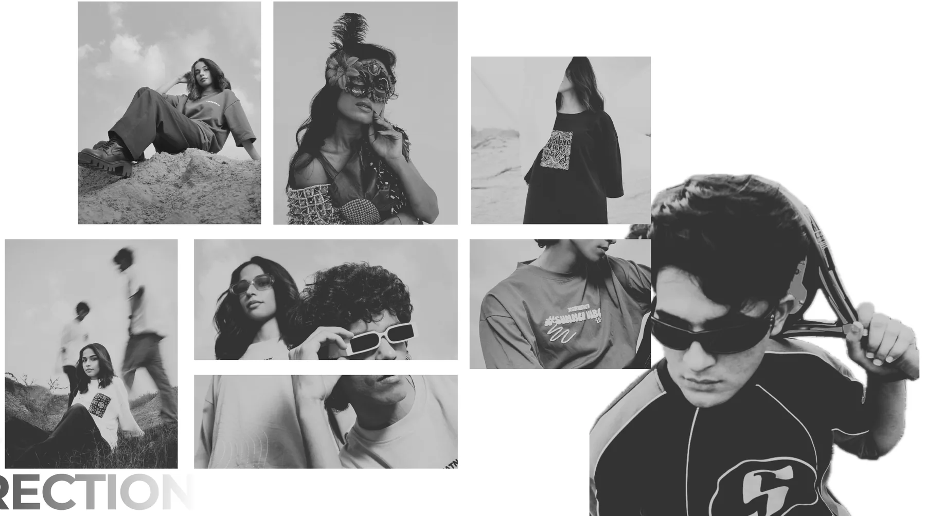Art direction collage from campaign shoots