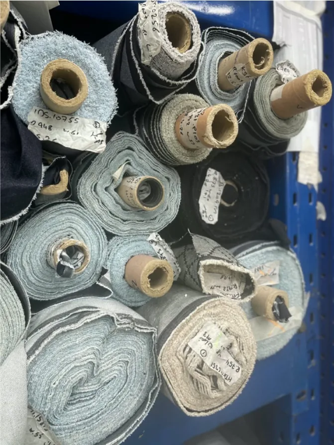 Fabric rolls ready for spreading and cutting