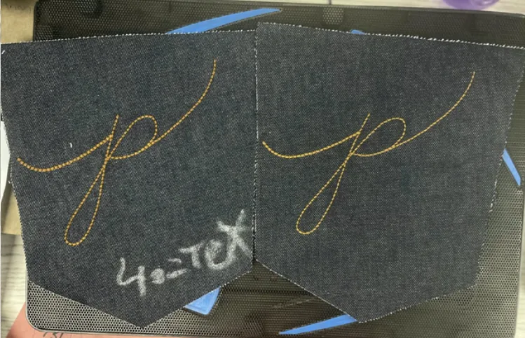 Back pocket panels with contrast embroidery