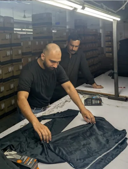 Checking construction on the cutting table