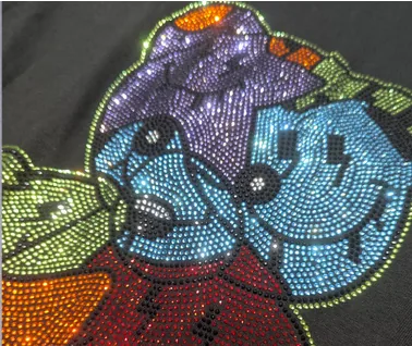 Rhinestone artwork on a sweatshirt