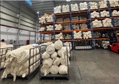 Fabric rolls in the store